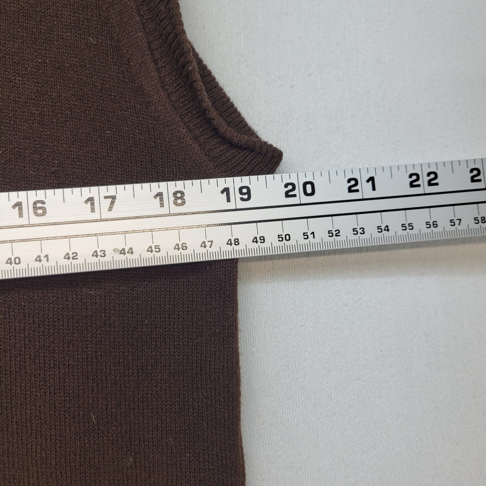 KP Sweater Vest Mens M Brown V-Neck Knit Solid Classic Layering Made in‎ Poland - Picture 6 of 8